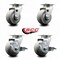 Service Caster 4 Inch Thermoplastic Rubber Swivel Caster Set with Roller Bearings 2 Brakes SCC-20S420-TPRRD-2-TLB-2 - alternate 5